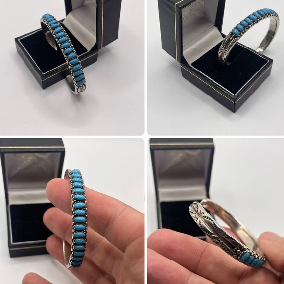 ✨HP✨ RARE ZUNI TURQUOISE SILVER CUFF - Picture 7 of 11